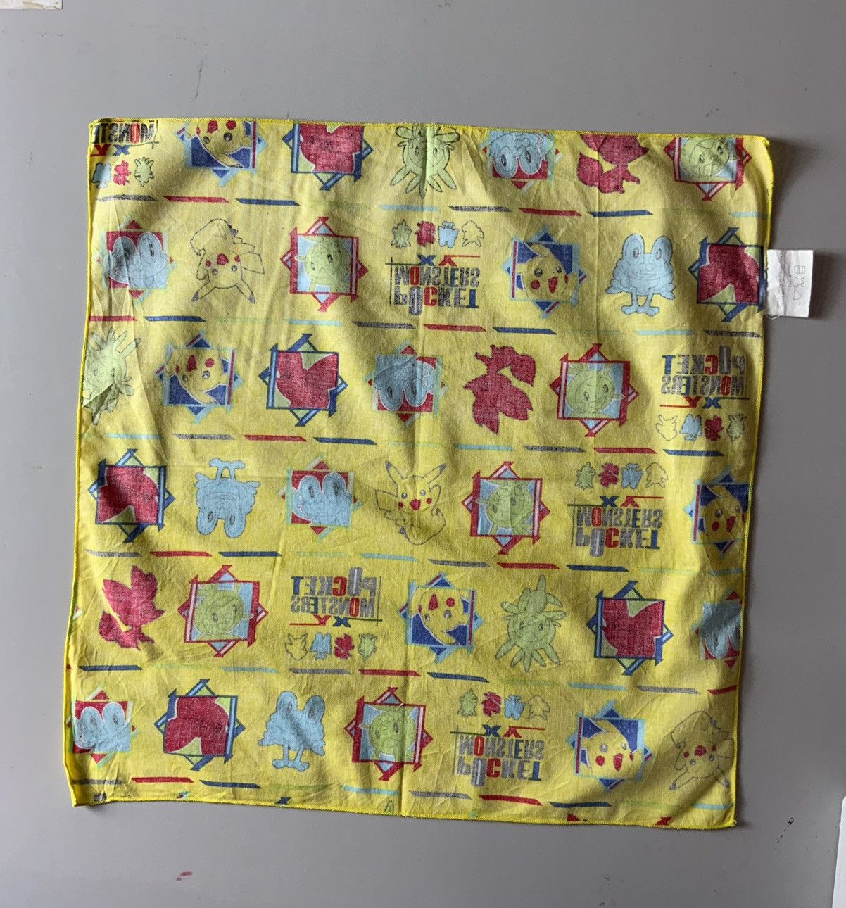 Japanese Brand Vintage Pokemon Pocket Monster Yellow Bandana Size ONE SIZE - 2 Thumbnail