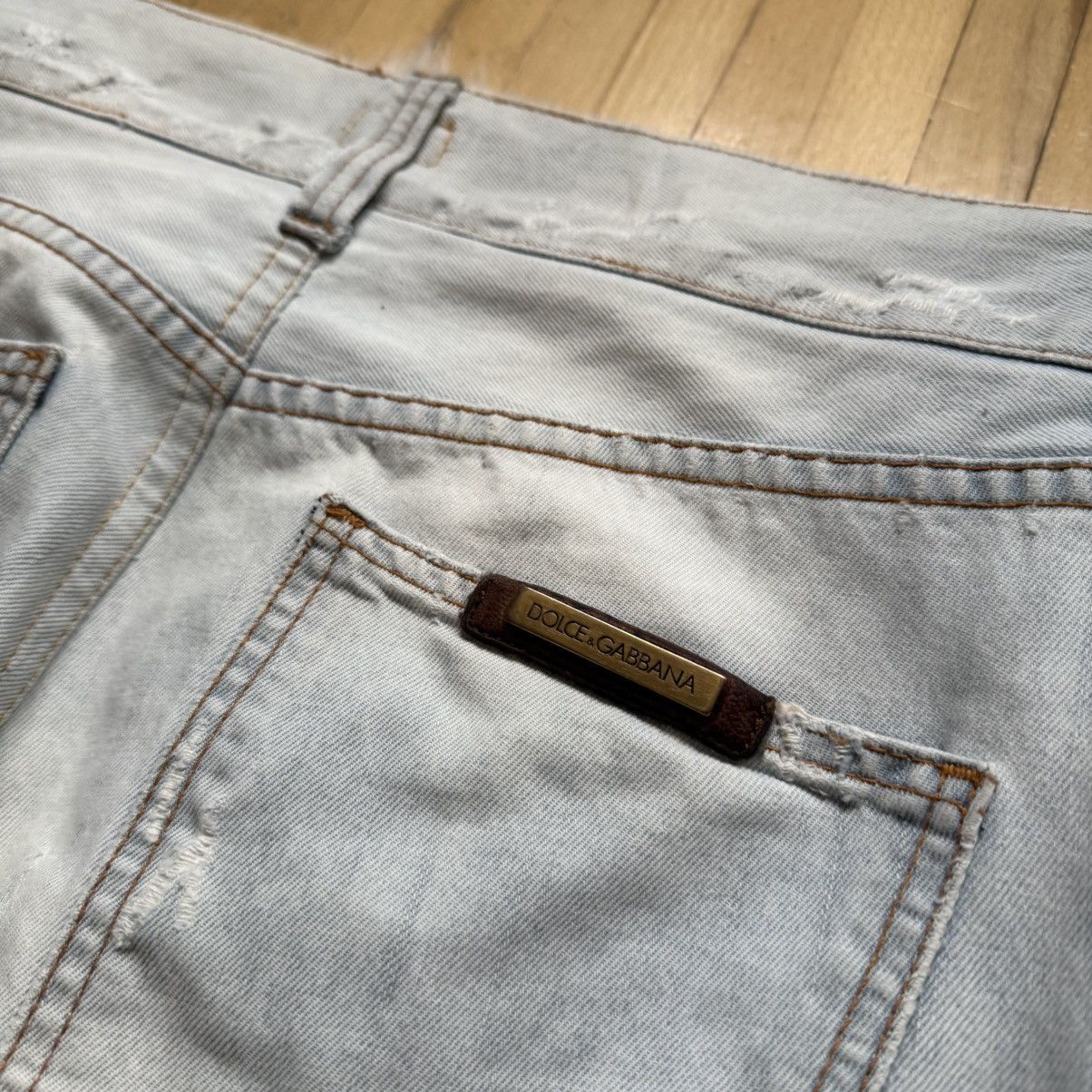 Dolce & Gabbana 📌Vintage Crazy Dolce&Gabbana 00s Distress Y2K Straight Jean Size US 30 / EU 46 - 16 Thumbnail