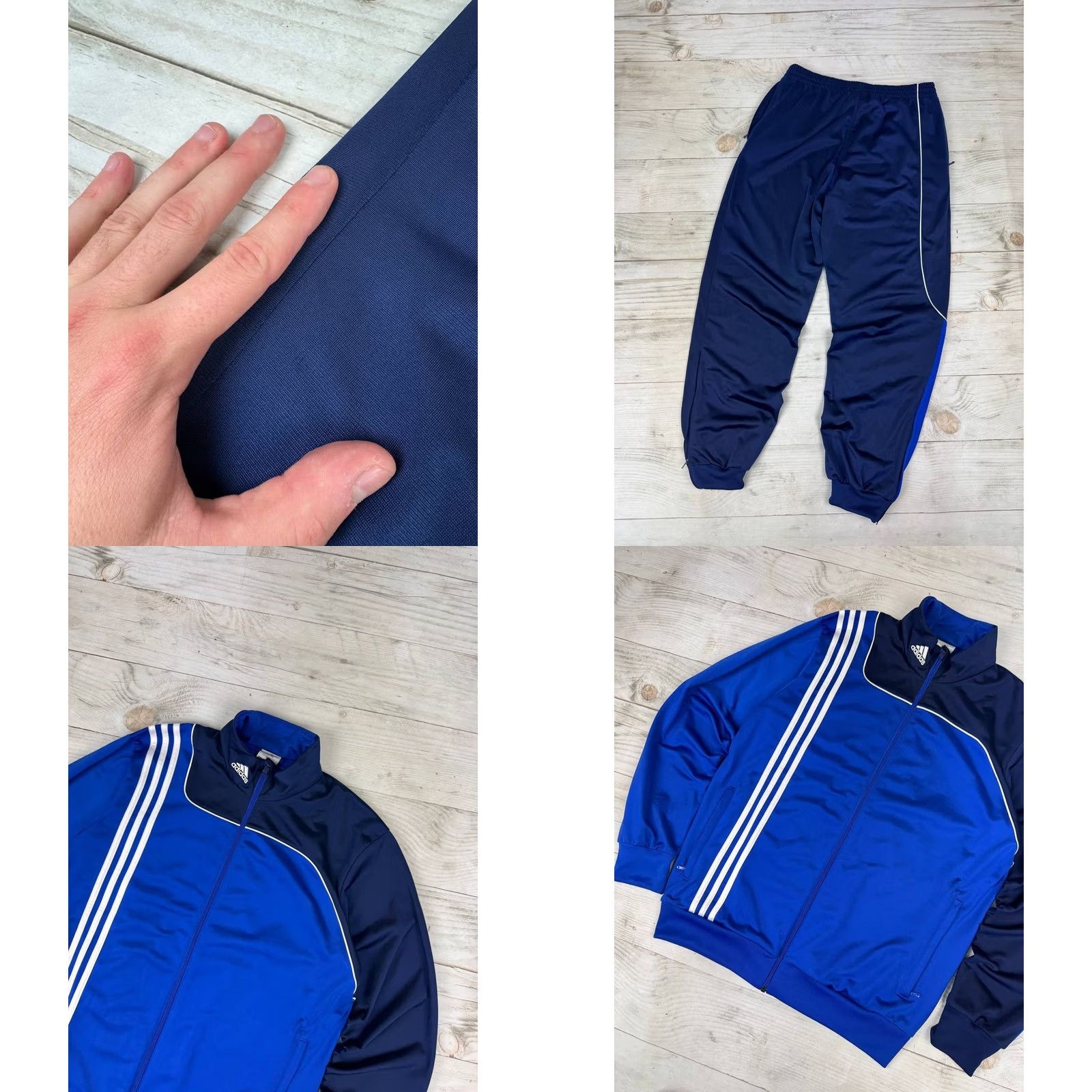 Adidas VINTAGE Adidas Tracksuit 2 Piece Men Size L Blue 00s Y2K Jacket Pants Size 42R - 9 Thumbnail