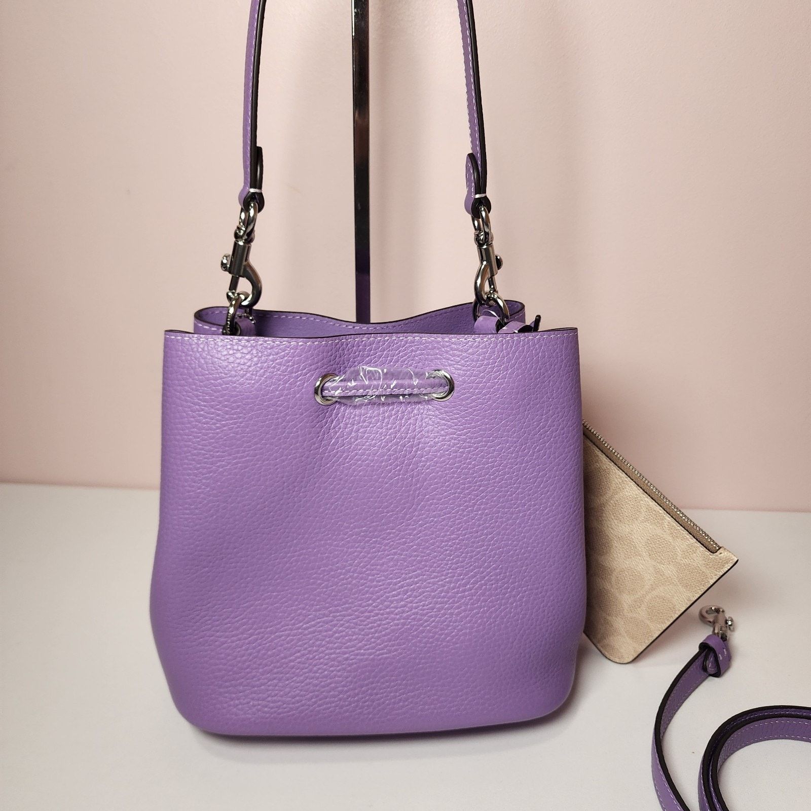 Coach Coach CBH06 Rowan Bucket Bag Double Face Pebble Leather Iris Size ONE SIZE - 3 Thumbnail