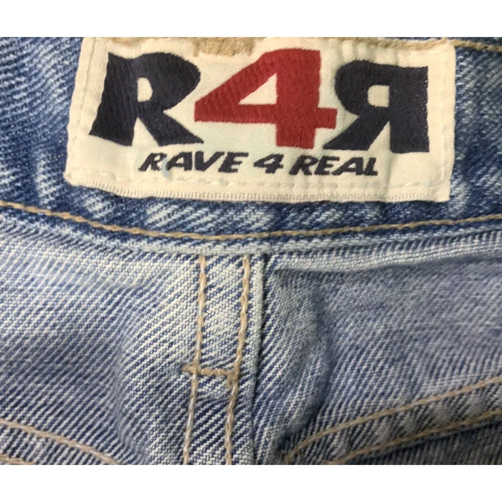 Vintage Rave 4 Real Womens USA Flag Flare Jeans Size 11 Extra Large 30x32 Size 30" / US 8 / IT 44 - 4 Thumbnail
