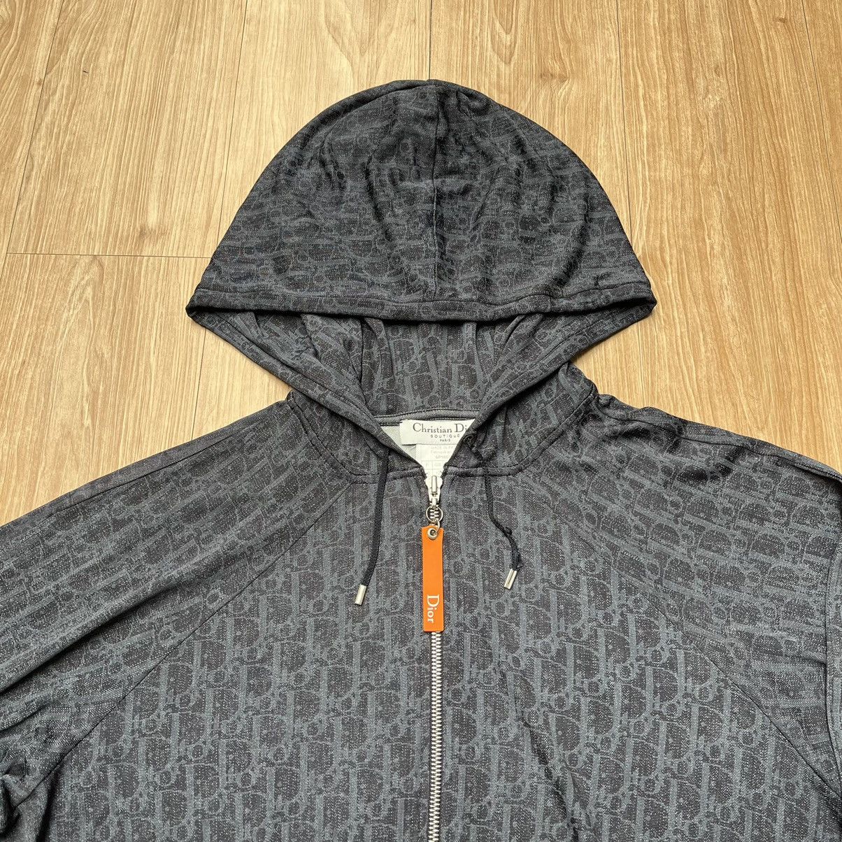Christian Dior Monsieur × Dior 00'S Christian Dior Navy Blue Oblique Patterned Front Hooded Size M / US 6-8 / IT 42-44 - 4 Thumbnail