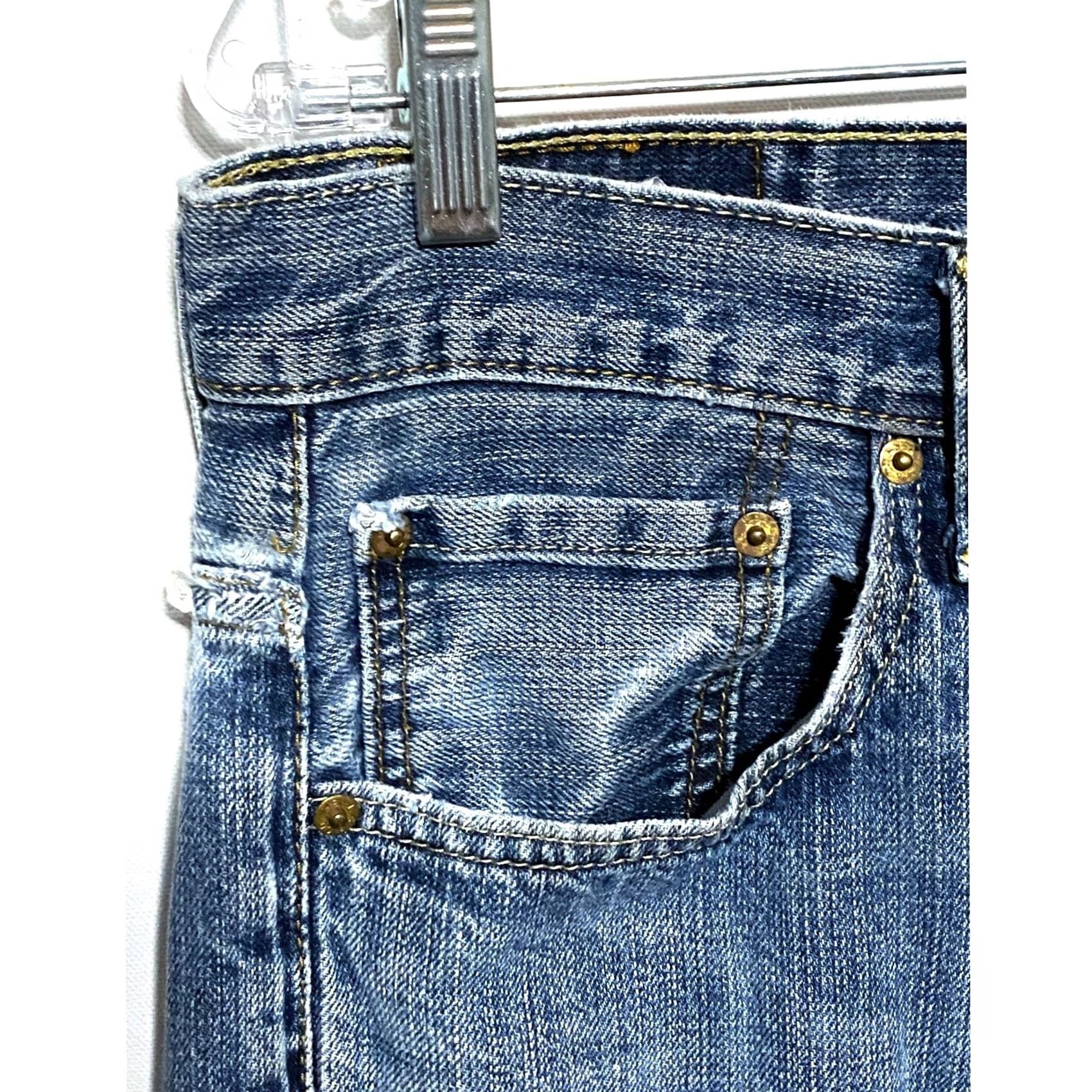 Levi's Levi's 569 Loose Fit Straight Jeans Mens 33x27.5 Distressed Ripped Grunge Y2K Jeans Men Denim Blue 5-Pocket Size US 32 / EU 48 - 5 Thumbnail