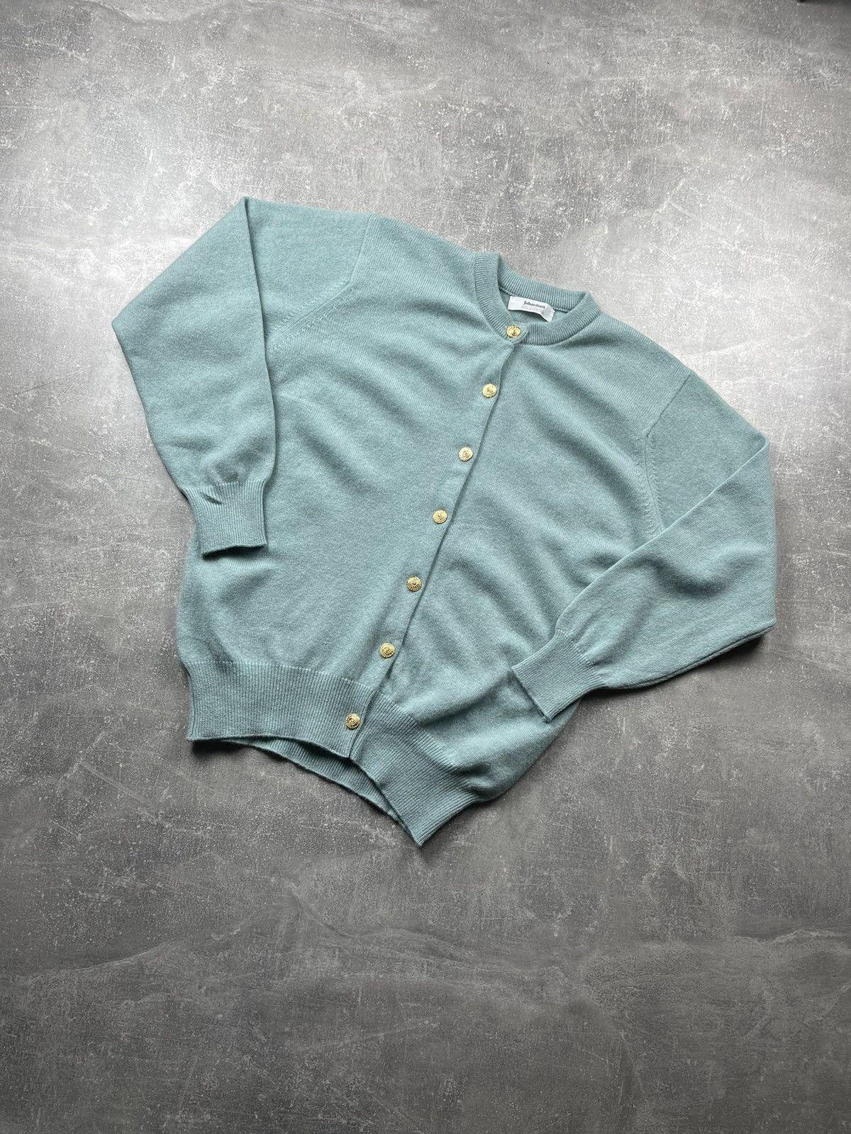Johnstons Of Elgin Johnstons of Elgin Pure New Wool Mint Green Cardigan Size US M / EU 48-50 / 2 - 3 Thumbnail