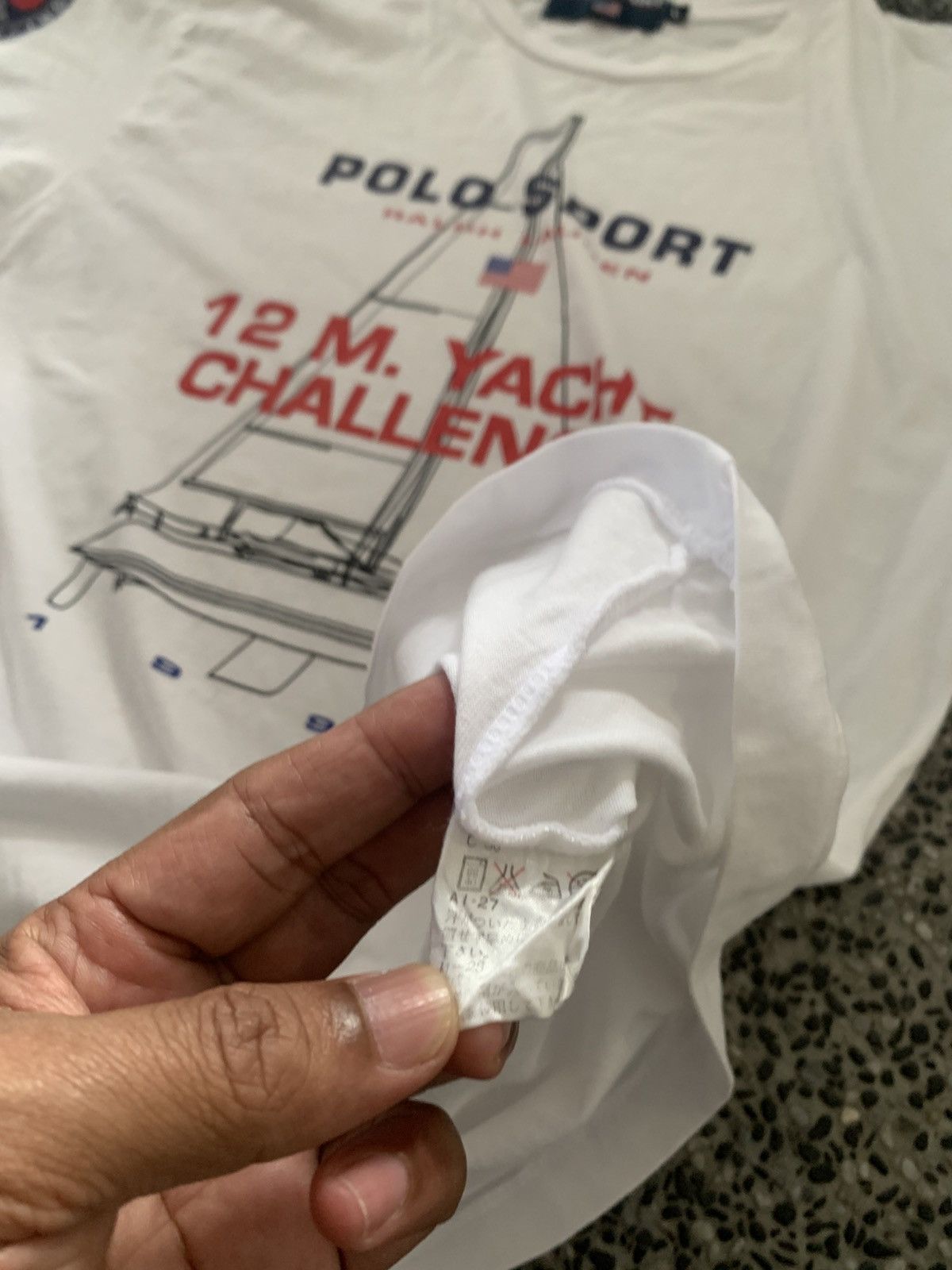 Polo Ralph Lauren × Vintage Vintage 90s Polo Sport Ralph Lauren 12 M Yacht Challenge Tee Size US L / EU 52-54 / 3 - 10 Thumbnail