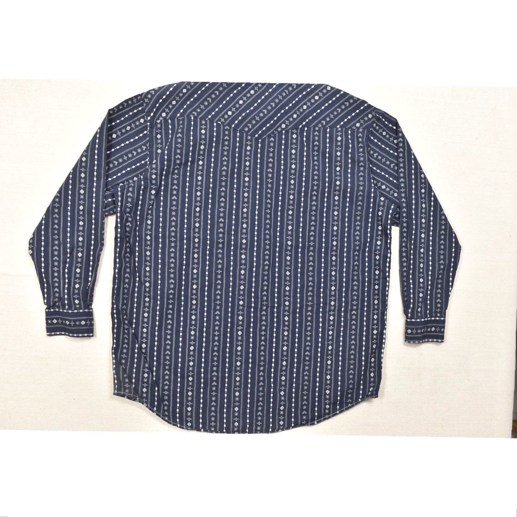 Vintage Panhandle Rough Stock Mens XXL Blue Geometric Pearl Snap Long Sleeve Shirt Size US XXL / EU 58 / 5 - 3 Thumbnail