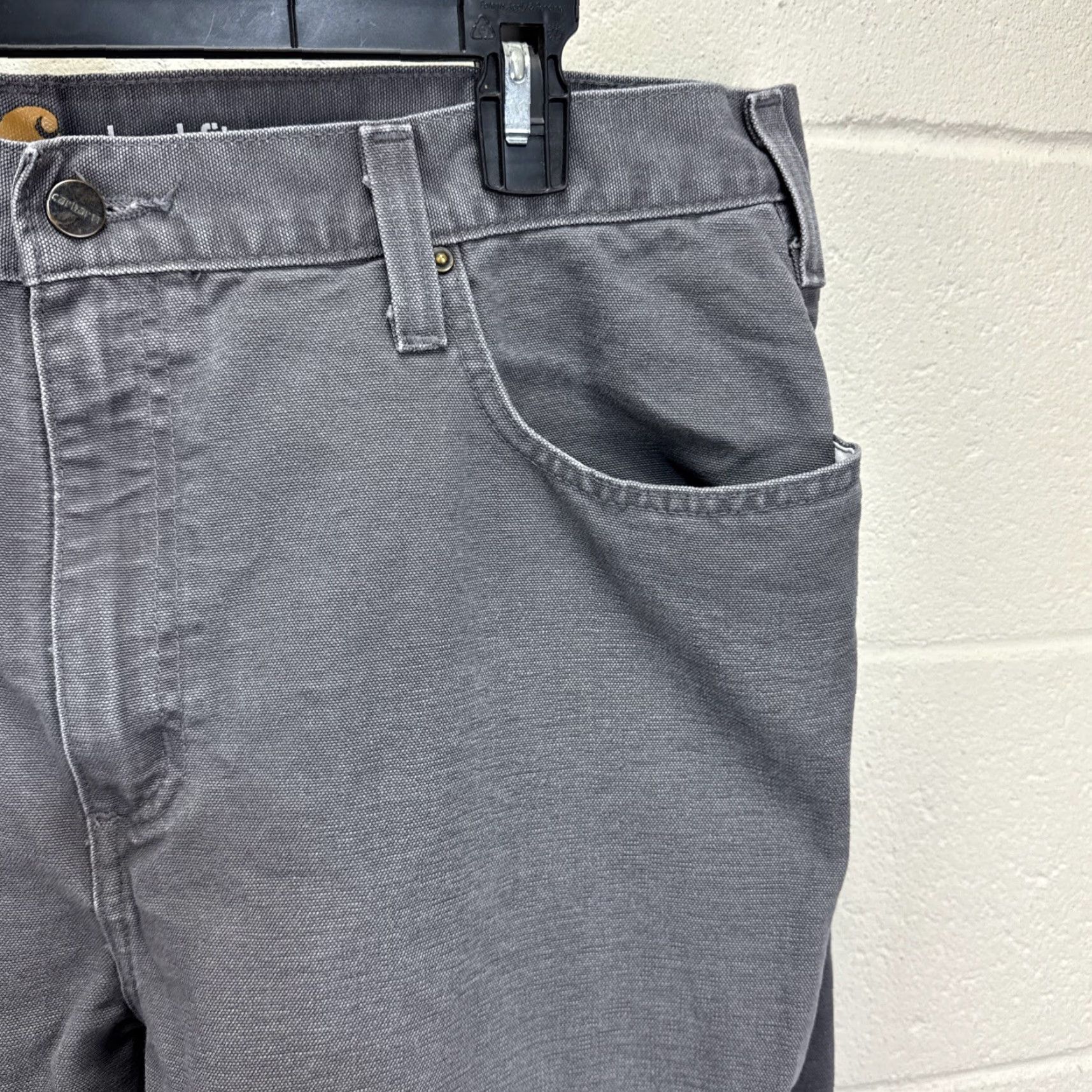 Carhartt VINTAGE Carhartt Relaxed Fit Duck Canvas Carpenter Work Pant Gray 40x30 Mens Pants 5-Pocket Logo Zip Size US 40 / EU 56 - 3 Thumbnail