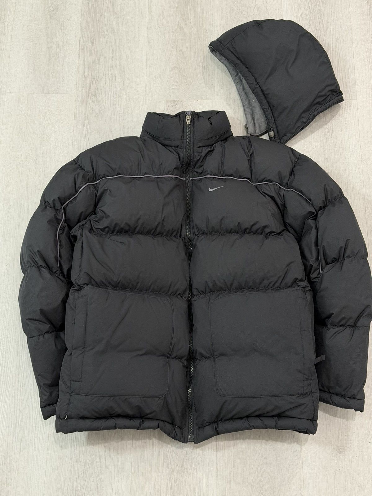 Nike Vintage 90s Y2K Nike Down Fill Puffer Jacket Detachable Hood Size US L / EU 52-54 / 3 - 7 Thumbnail