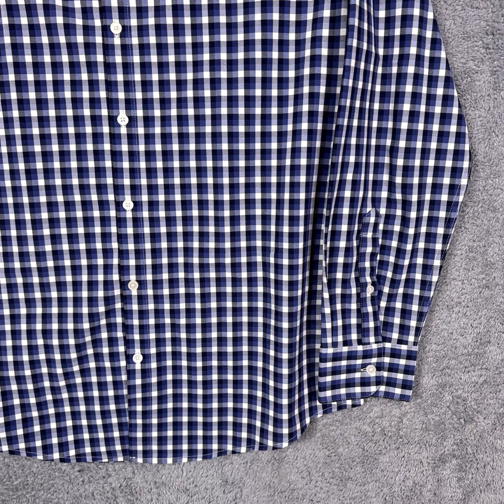 Mizzen+Main Mizzen+Main Dress Shirt Men XL Trim Fit Gingham Check Performance Size 46R - 3 Thumbnail