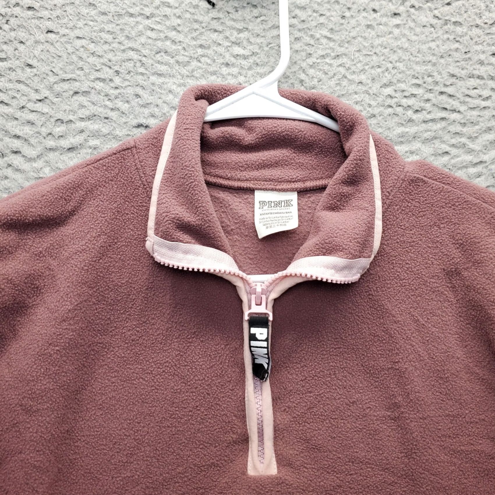 Victoria's Secret Victoria's Secret PINK Womens XS Crop Sweatshirt Pink Fleece 1/4 Zip Long Sleeve Zip Pullover Size XS / US 0-2 / IT 36-38 - 7 Thumbnail
