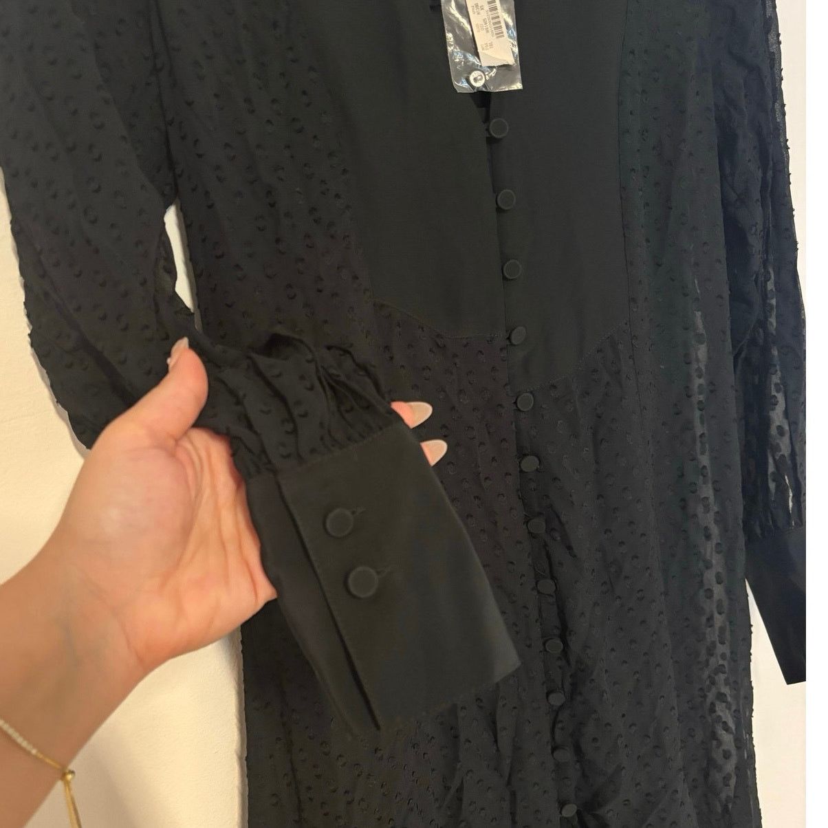 Madewell NWT Madewell Tie-Waist Midi Dress in Clip Dot Black Size XS Size XS / US 0-2 / IT 36-38 - 10 Thumbnail