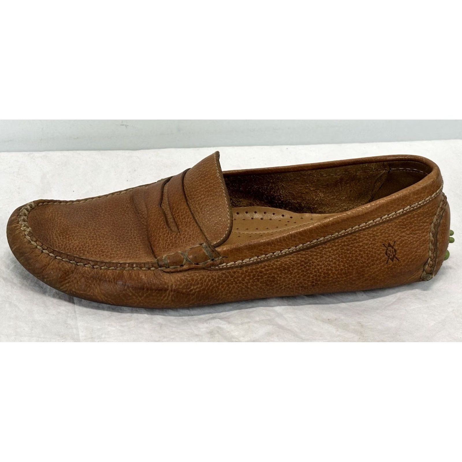 Penn Martin Dingman M 11.5 M Monte Carlo Penny Loafers Brown Leather Driving Moccasin Slips On Size US 12 / IT 42 - 2 Thumbnail