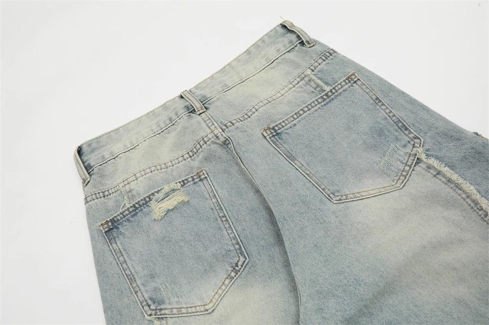Japanese Brand × Jean Washed men's loose casual multi-pocket ripped work jeans Size US 32 / EU 48 - 5 Thumbnail