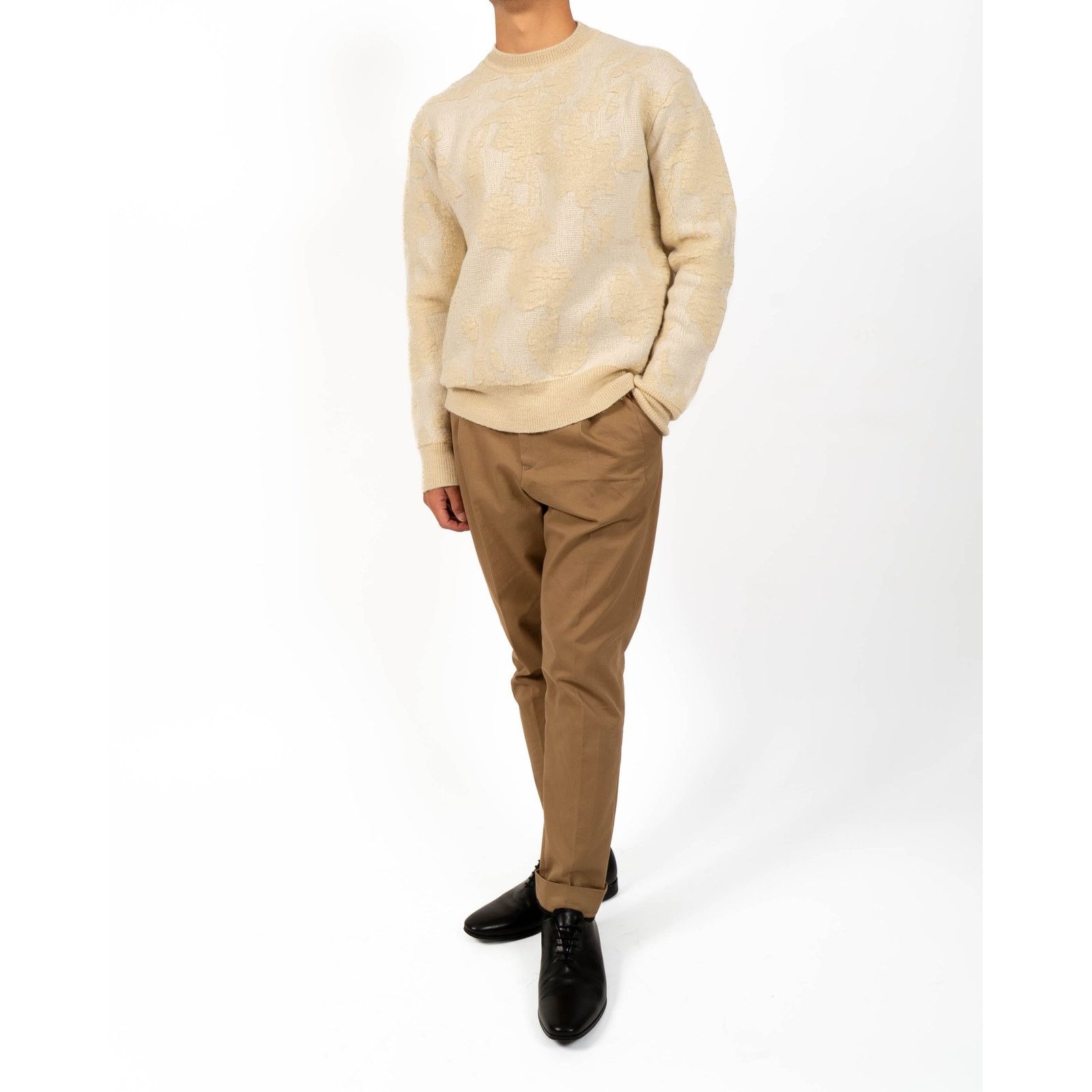 Jil Sander SS18 Hand Knitted Sweater in Ivory/Beige Wool Size US S / EU 44-46 / 1 - 7 Thumbnail