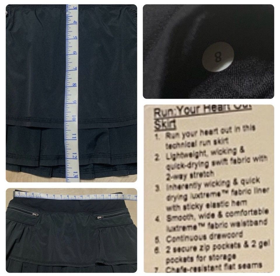 Lululemon Lululemon Rare Personal Run Your Heart Out Black skirt sz.8 Size 30" / US 8 / IT 44 - 8 Thumbnail