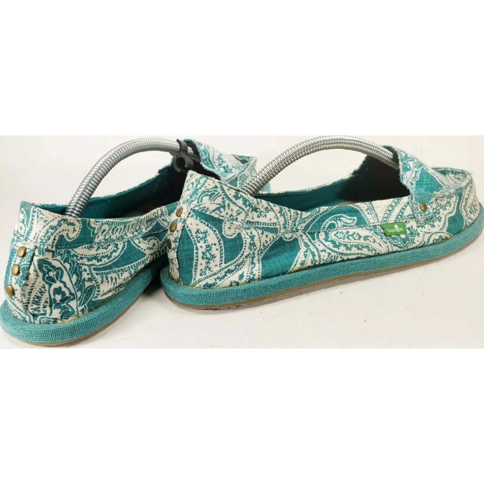 Sanuk SANUK Donna Women's Casual Loafers Teal White Paisley 41EU 10M UK 8.5 US 10 Mens Womens Shopping Shoes Size US 11 / IT 41 - 5 Thumbnail