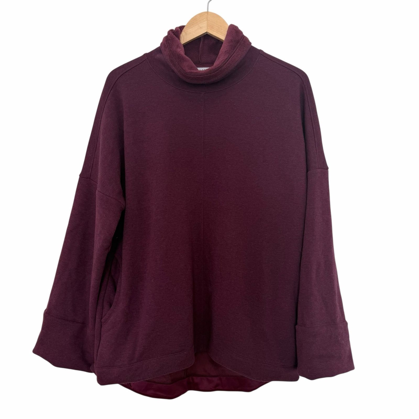 Athleta Athleta Maroon Cozy Karma Funnel Neck Sweatshirt Sz S Size S / US 4 / IT 40 - 1 Thumbnail