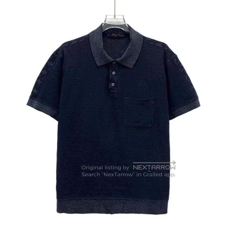 Louis Vuitton Louis Vuitton Dark blue full print cotton crewneck short s Size US XL / EU 56 / 4 - 1 Thumbnail