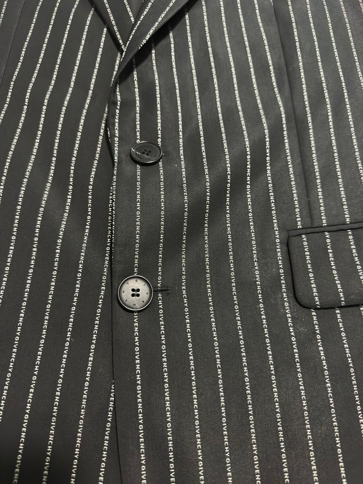 Givenchy Givenchy Logo Pinstripe Blazer Size 52L - 4 Thumbnail