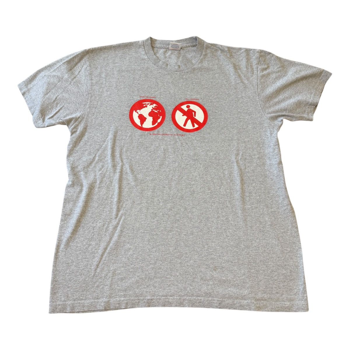 Supreme Save The Planet Tee Heather Grey FW19 Size Large