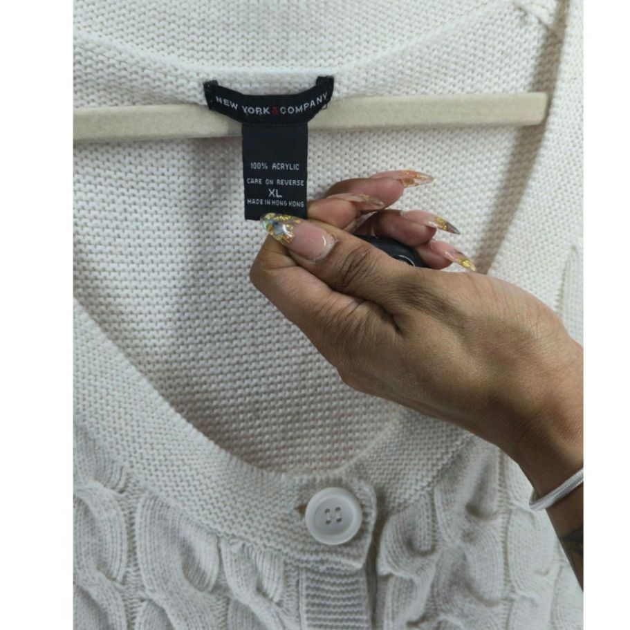 Other New York & Company White Acrylic Cardigan Sweater XL Size XL / US 12-14 / IT 48-50 - 4 Thumbnail