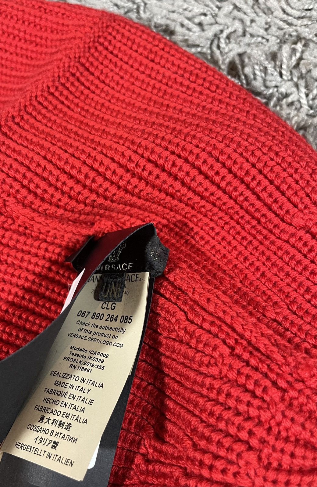 Versace Versace Distorted 90s Vintage Logo Wool Knitted Beanie Hat Size ONE SIZE - 10 Thumbnail