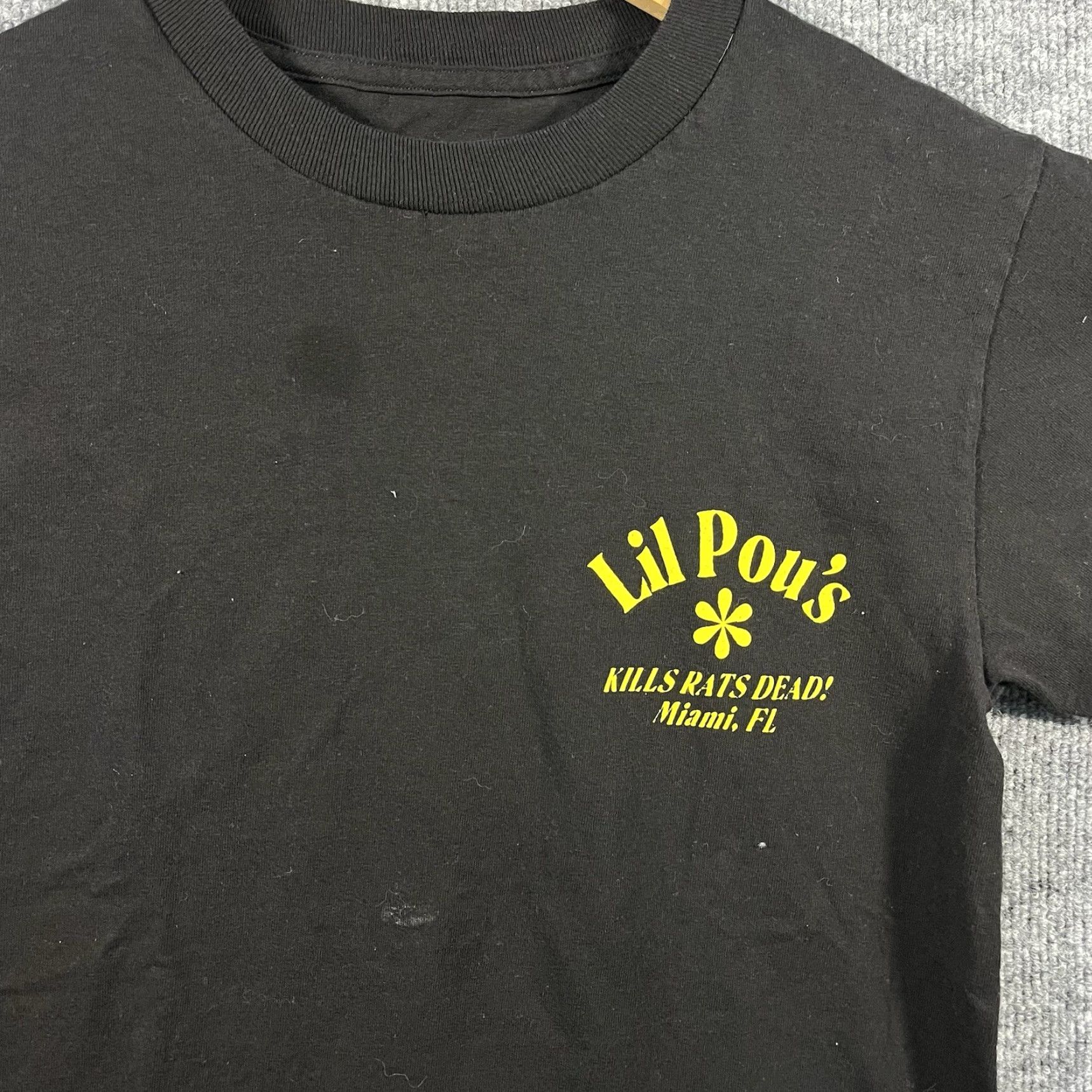 Vintage Pouya Lil Pou’s Rat Tee Graphic T-shirt Mens Small Black Cotton Crew Neck Long Sleeve Hip Hop Music Graphic Print Tee Size US S / EU 44-46 / 1 - 4 Thumbnail