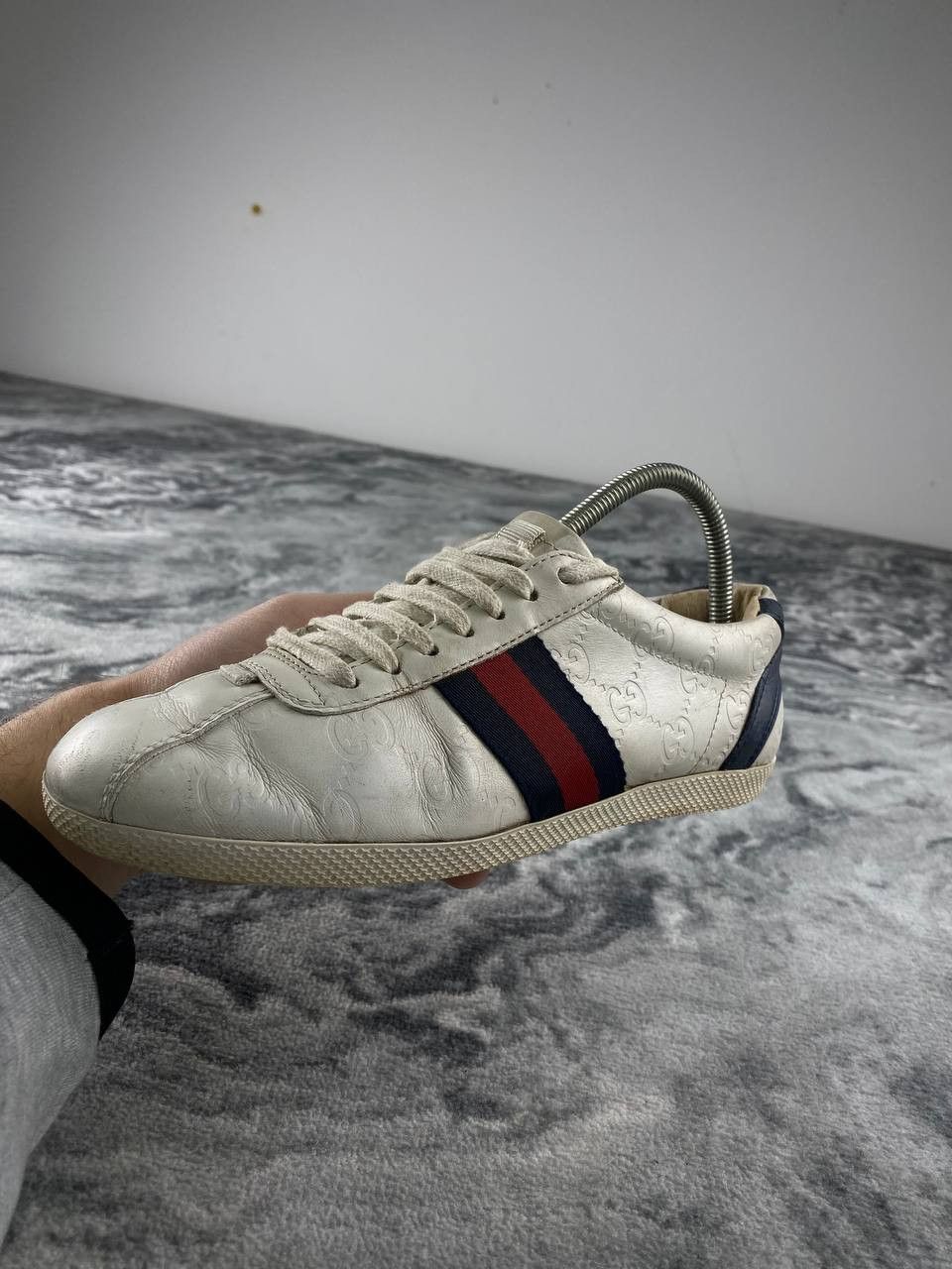 Gucci Gucci Ace Leather GG Sneaker Women Size 35 White Size US 5 / IT 35 - 10 Thumbnail