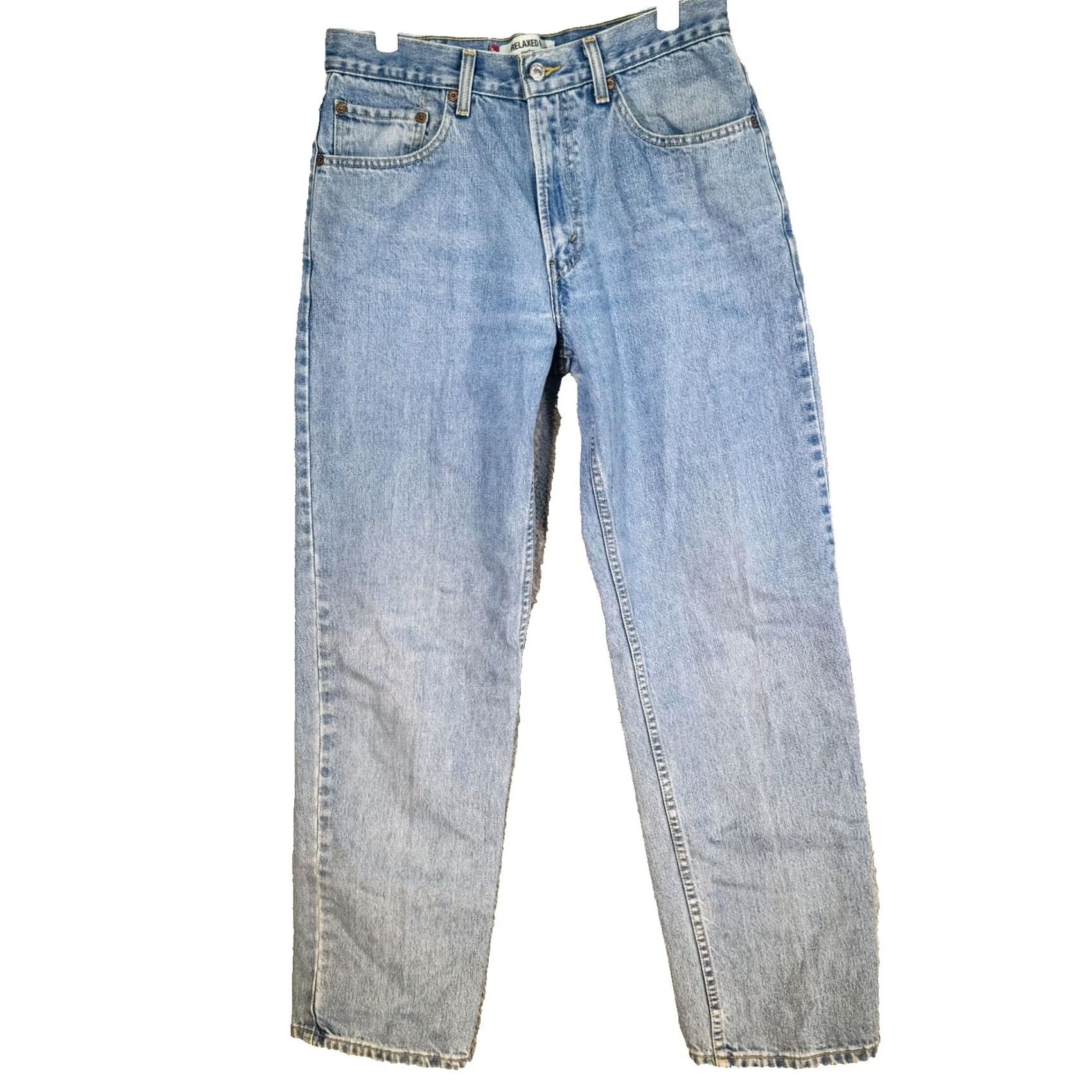 Levi's VINTAGE Levi's 550 Jeans Mens 32x33 Blue Light Wash Relaxed Tapered Denim - Levi's 550 Jeans - 90s, Logo, USA Size US 32 / EU 48 - 5 Thumbnail