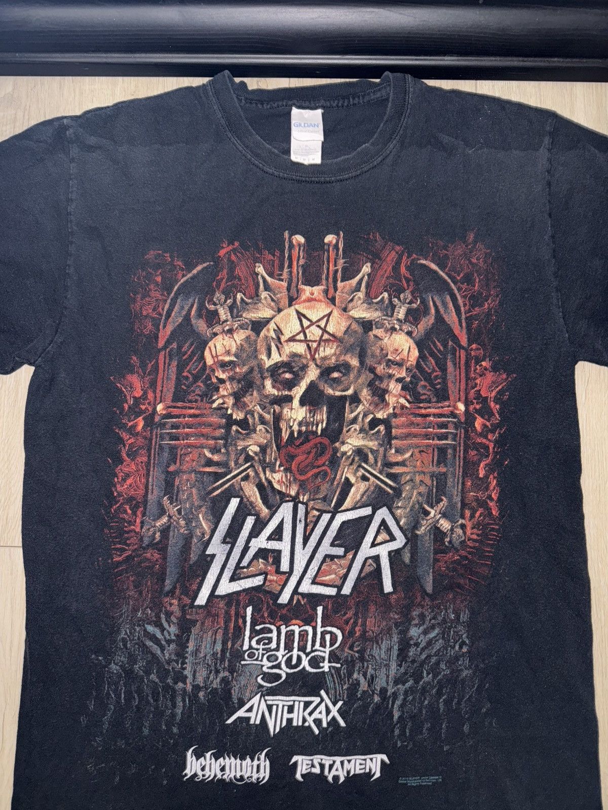 Band Tees × Vintage Vintage / Y2K Slayer World Tour Skull Logo Shirt Size US M / EU 48-50 / 2 - 3 Thumbnail