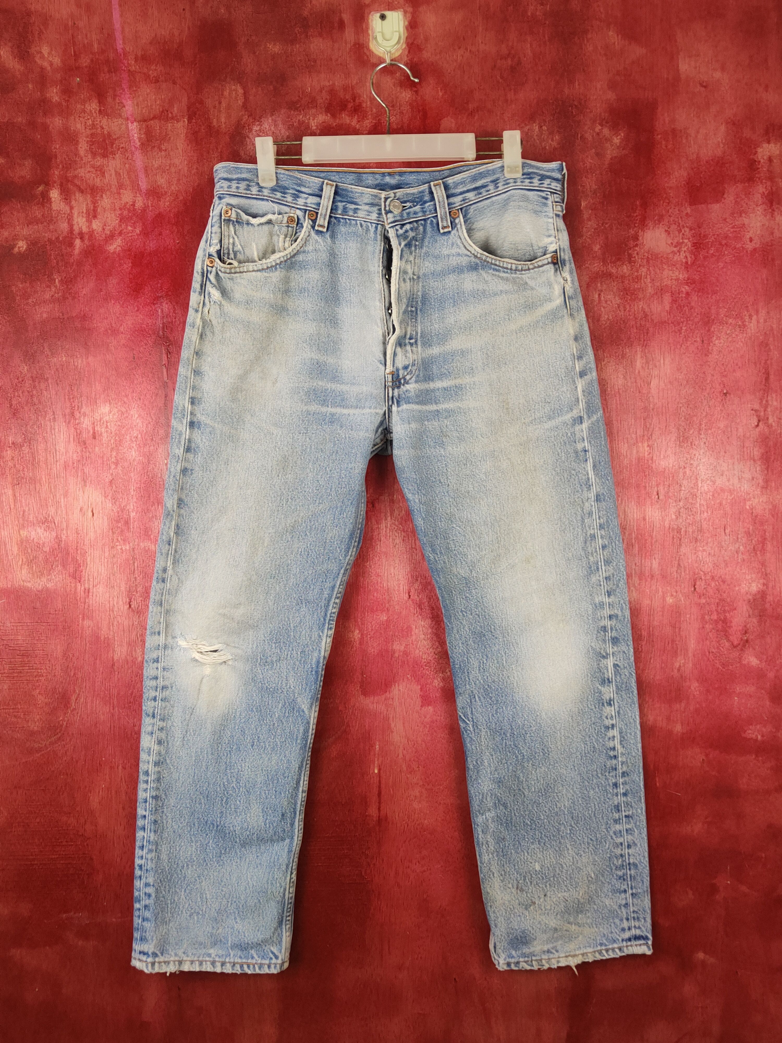 Levi's DL 501 Levi's Blue Distressed Denim vintage Pants #S1373 Size US 33 - 1 Thumbnail