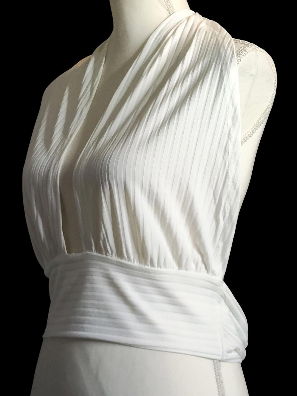 Shein Shein Elegant White Pleated Sleeveless Top Size 0XL Size M / US 6-8 / IT 42-44 - 5 Thumbnail