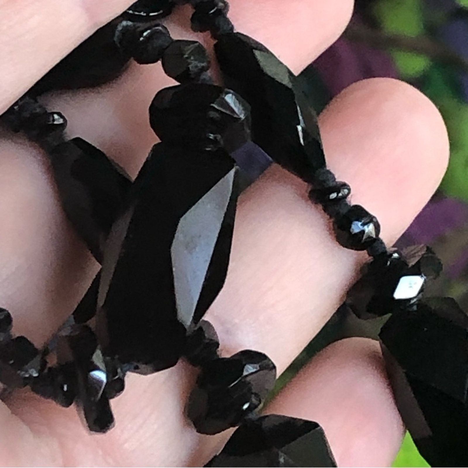 Vintage Vintage 80s faceted black heavy glass stone necklace Size ONE SIZE - 7 Thumbnail