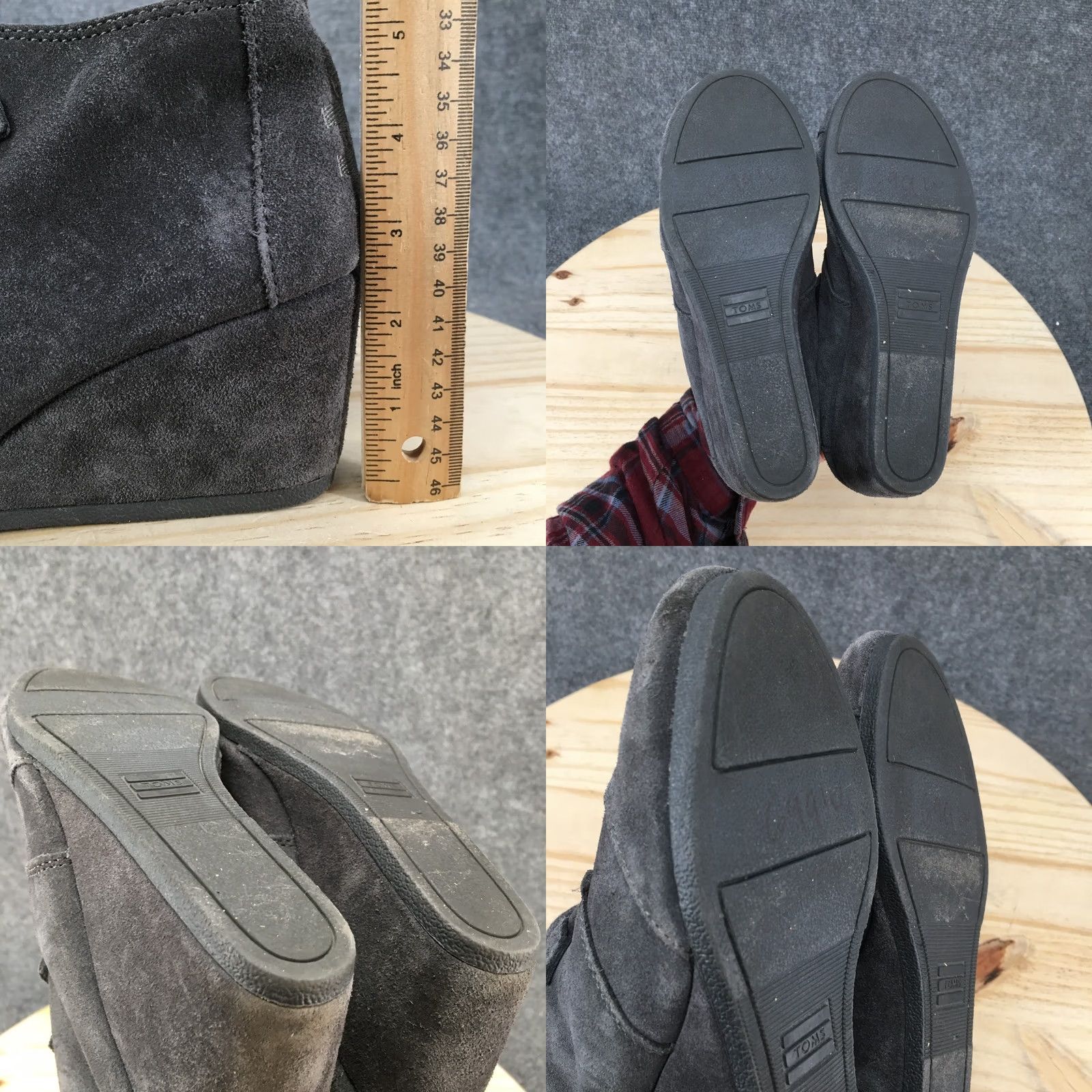 Toms TOMS Boots Womens 7 Kala Desert Gray Lace Up Casual Comfort Wedge Heels Boots Size US 7 / IT 37 - 9 Thumbnail