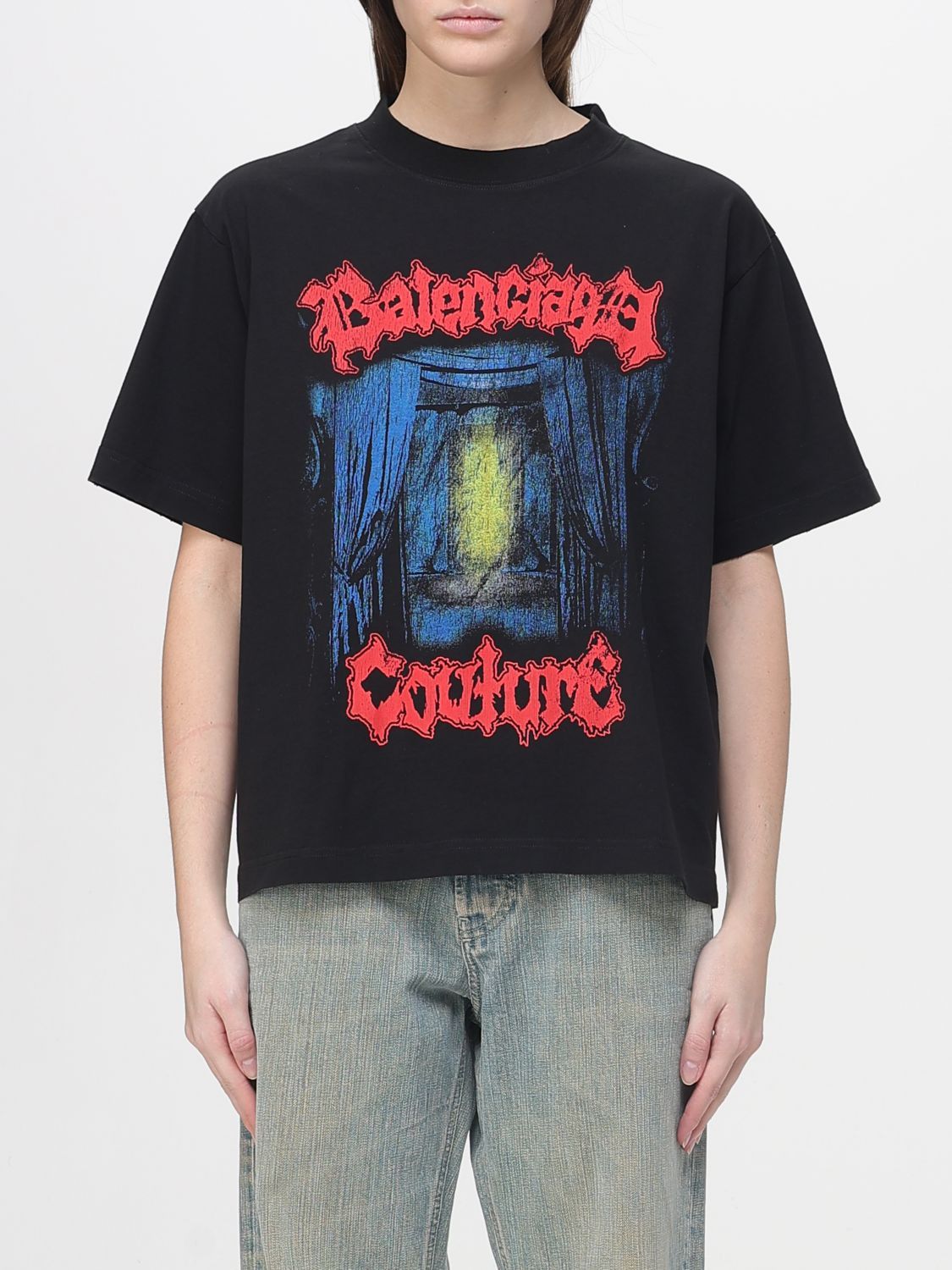 Balenciaga Balenciaga T-Shirt Woman Black Size L / US 10 / IT 46 - 1 Thumbnail