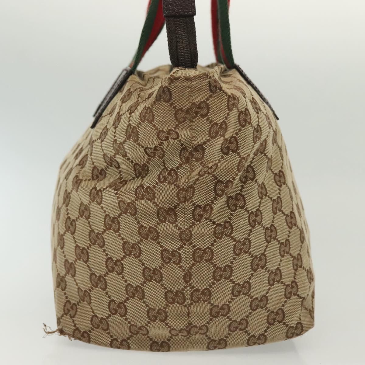 Gucci GUCCI GG Canvas Web Sherry Line Tote Bag Beige Green Red Size ONE SIZE - 5 Thumbnail