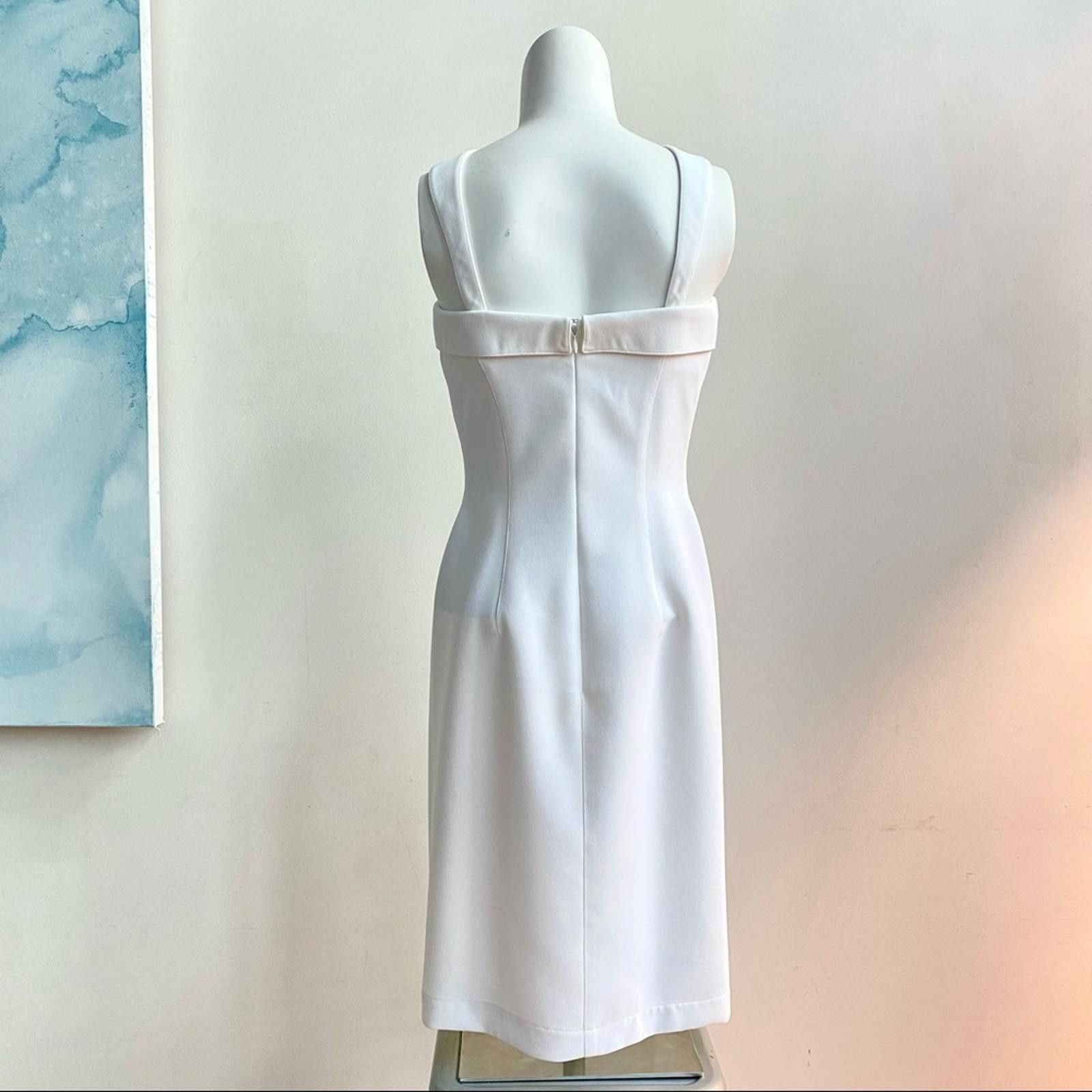 Thierry Mugler VTG THEIRRY MUGLER Iconic Vintage White Bandeau Sheath Dress Size S / US 4 / IT 40 - 5 Thumbnail