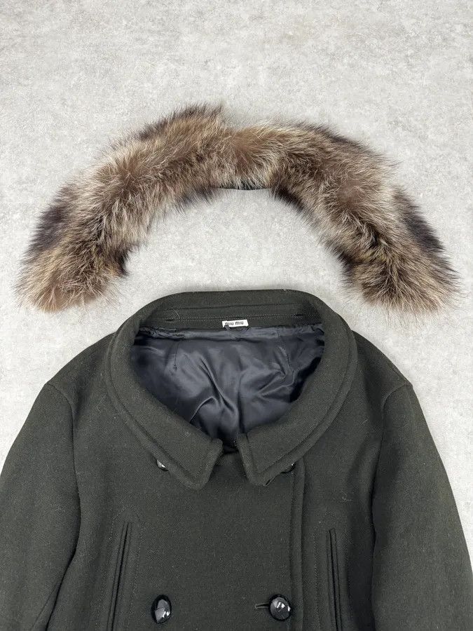 Miu Miu AW2010 Miu Miu Brown Removable Fur Collar Wool Coat Size M / US 6-8 / IT 42-44 - 10 Thumbnail