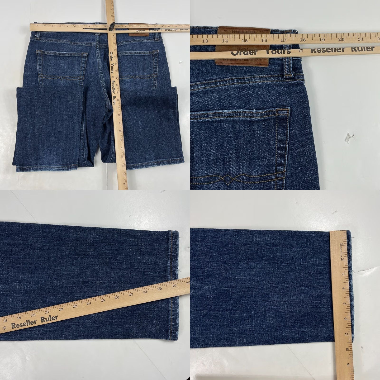 Lucky Brand Lucky Brand Jeans Men 36 x 32 Blue 221 Straight Leg Dark Wash Denim Stretch Work Jeans Regular Rise Embroidered Logo 5-Pocket Size US 36 / EU 52 - 9 Thumbnail