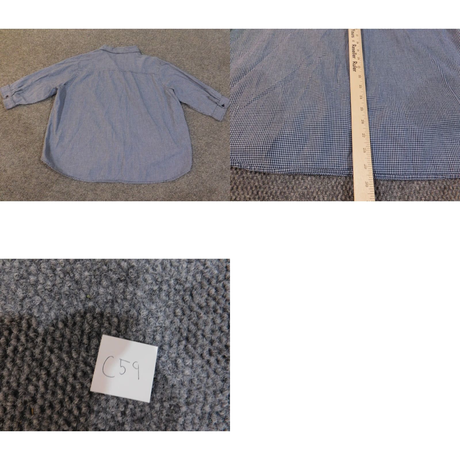 Vintage Winnie the Pooh Shirt Women 26W Blue Plaid Button-Up Embroidered Knit Cotton 90s Vintage Casual Womens Size 4XL / US 24-26 - 9 Thumbnail