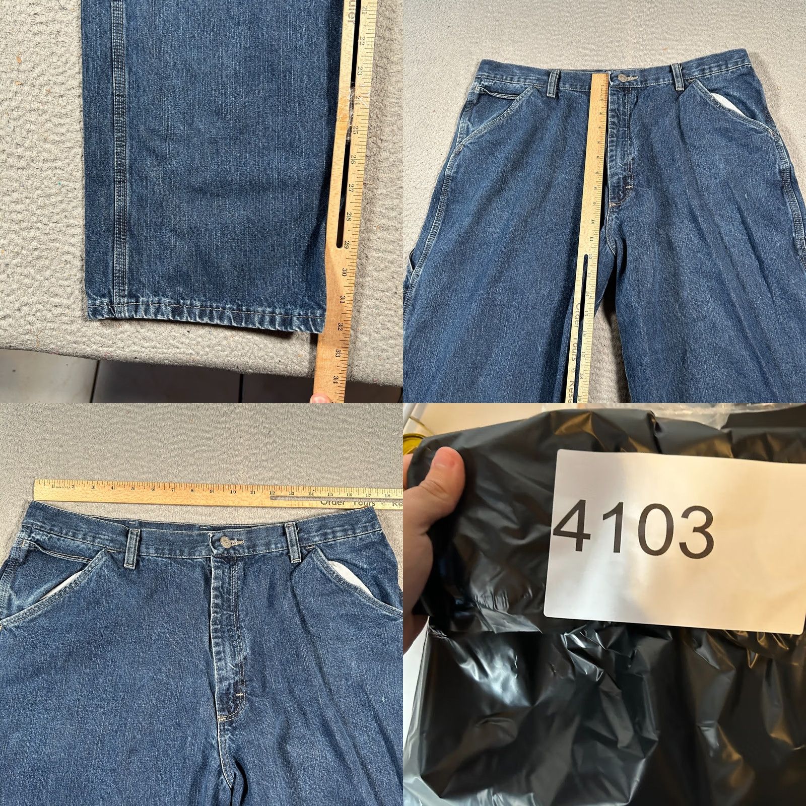 Wrangler VTG Wrangler Hero Carpenter Jeans Men 34x32 Blue Denim Straight Workwear Utility Size US 34 / EU 50 - 8 Thumbnail