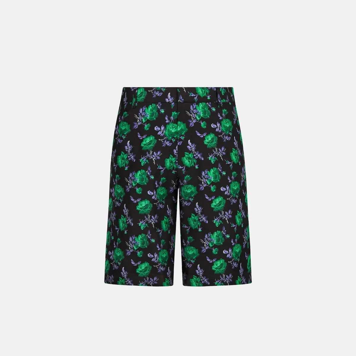 image of O1W1Db10324 Dior Jardin Bermuda Shorts In Black/green, Men's