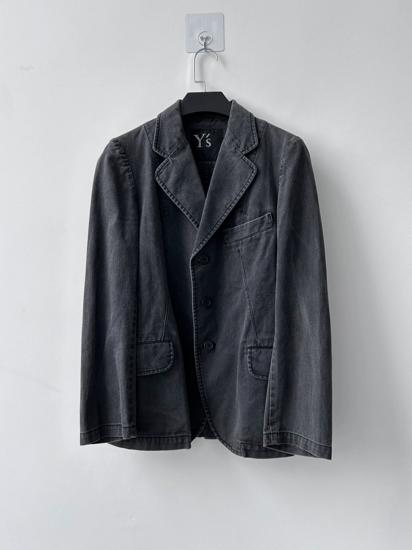 Yohji Yamamoto Yohji Yamamoto Y's Vintage Charcoal Denim Blazer 1 Size US S / EU 44-46 / 1 - 1 Thumbnail