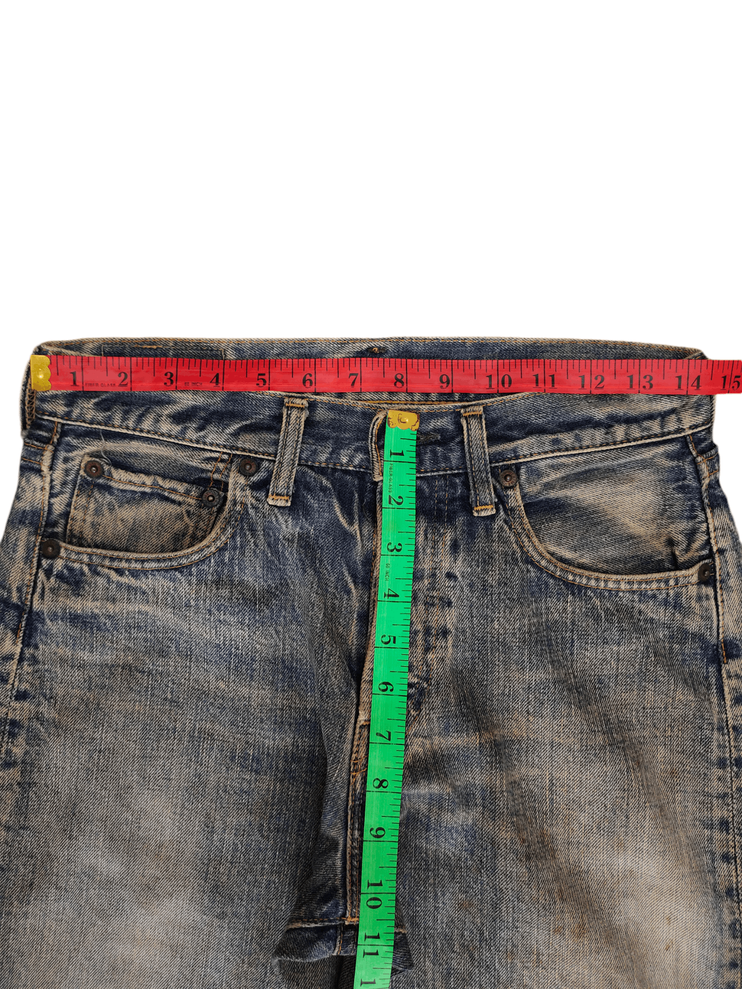 Denime 1990s Denime Japan Clawmark Distress Faded Raw Denim Jeans Size US 29 - 4 Thumbnail
