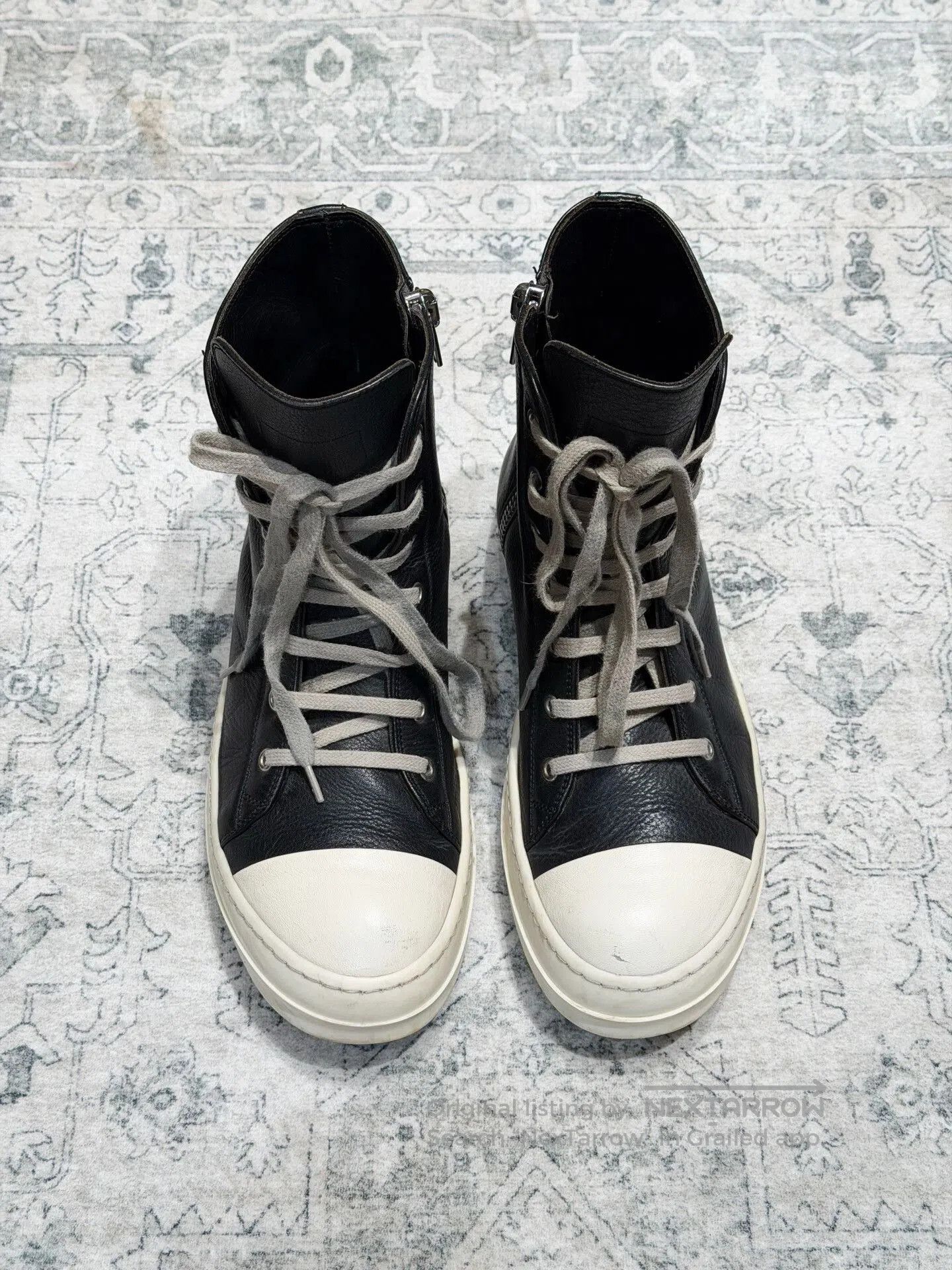 Rick Owens Rick Owens High-Top Leather Sneakers. Size US 8 / EU 41 - 1 Thumbnail