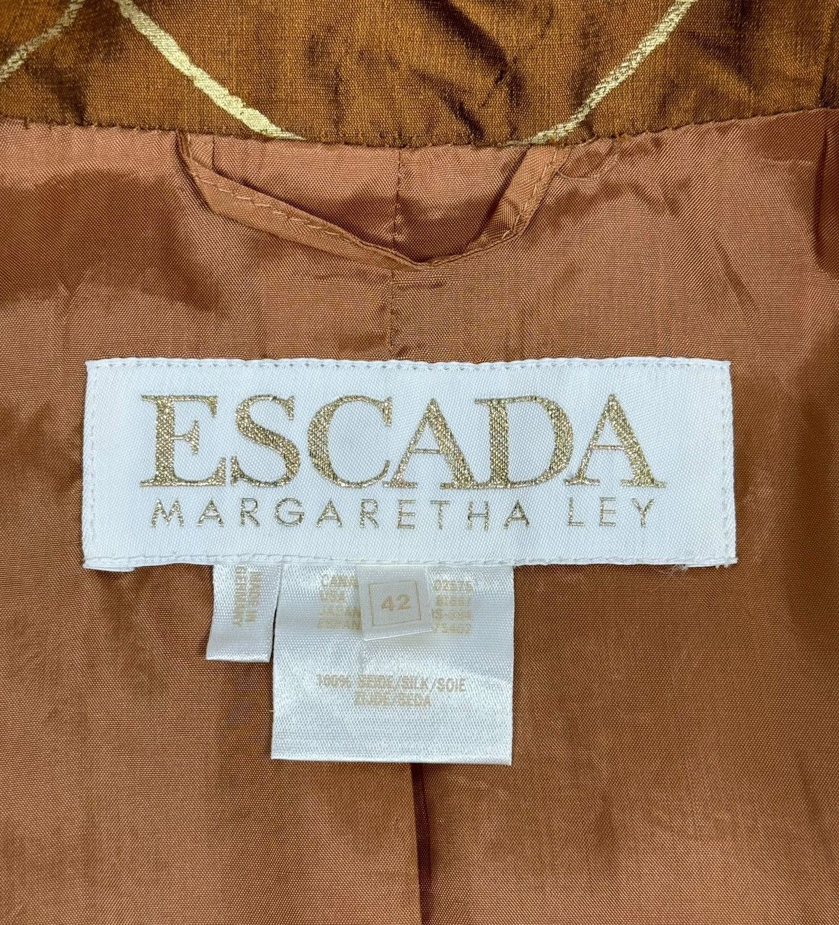 Escada × Vintage Escada Margaretha Ley Silk Blazer Floral Printed size 42 Size M / US 6-8 / IT 42-44 - 16 Thumbnail