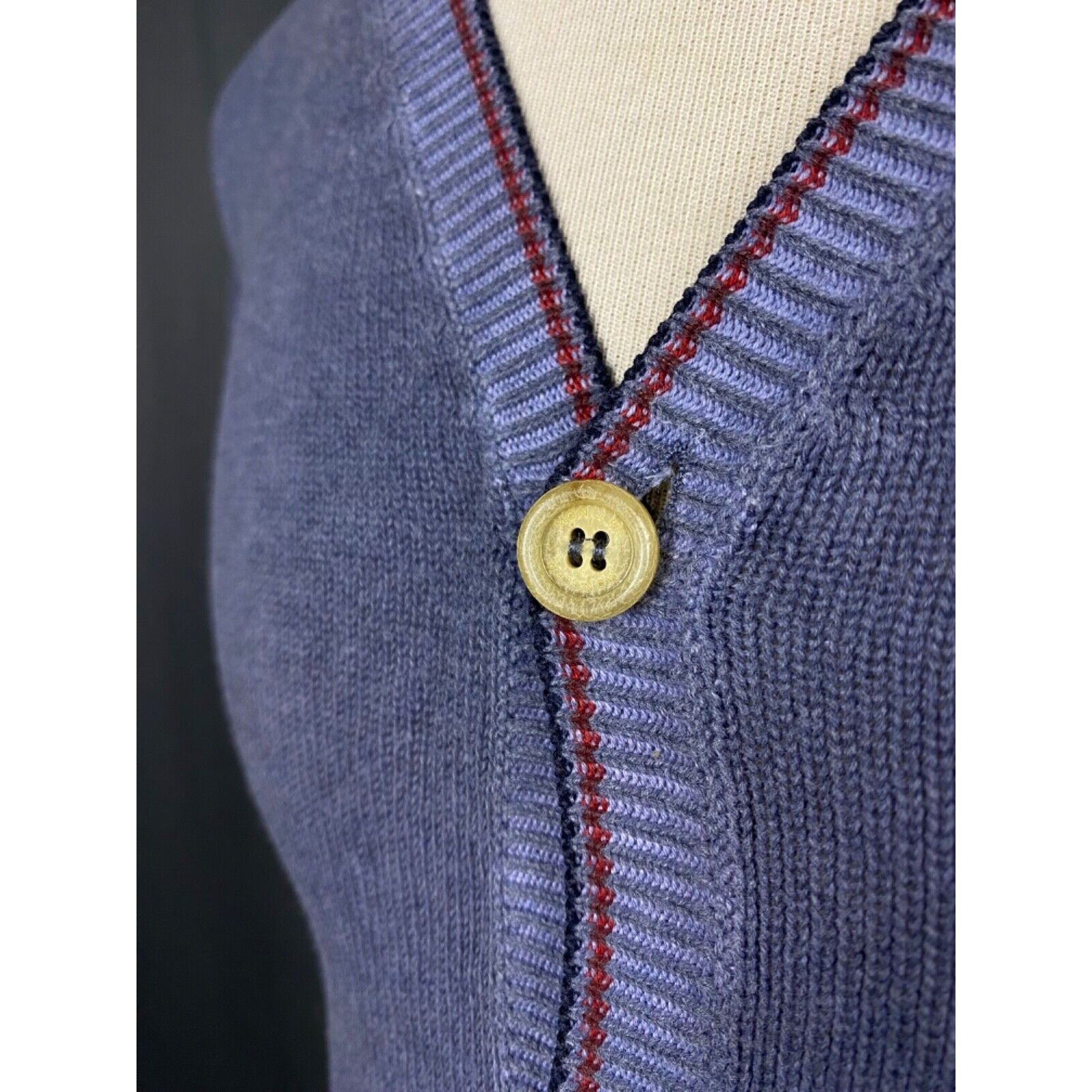 Moncler Moncler Men's Blue Garment Dyed Cardigan Sweater Size XL Size US XL / EU 56 / 4 - 8 Thumbnail