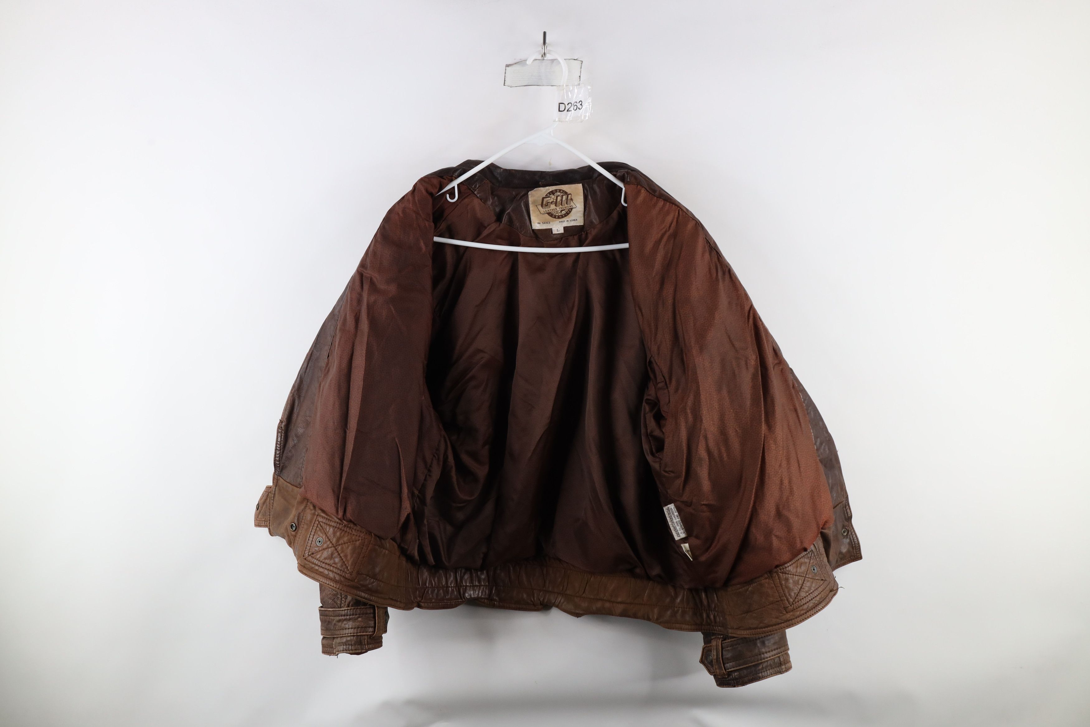 Vintage Vintage 90s Streetwear Button Leather Bomber Jacket Size L / US 10 / IT 46 - 9 Thumbnail
