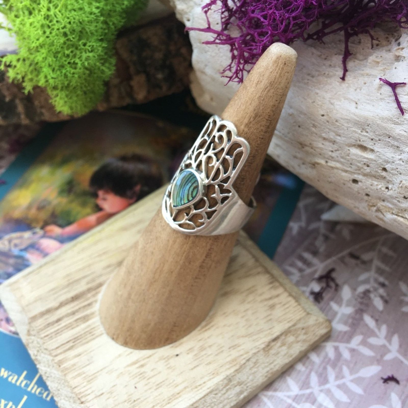 The Unbranded Brand Hamza Abalone Sterling Silver Ring Size ONE SIZE - 2 Thumbnail