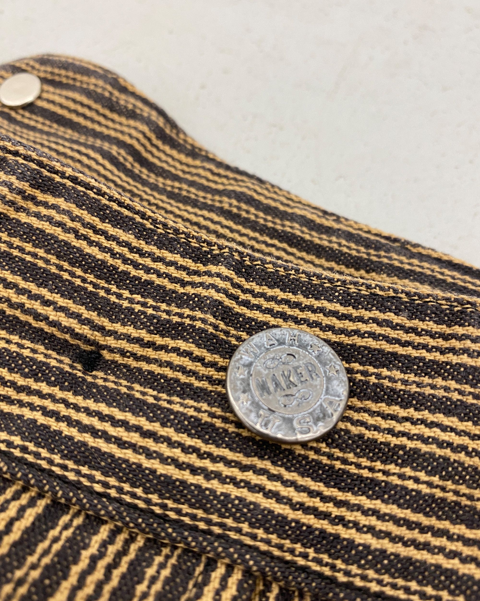 Vintage WAH Maker 1990s Made in USA Striped Buckleback Pants Size US 40 / EU 56 - 7 Thumbnail